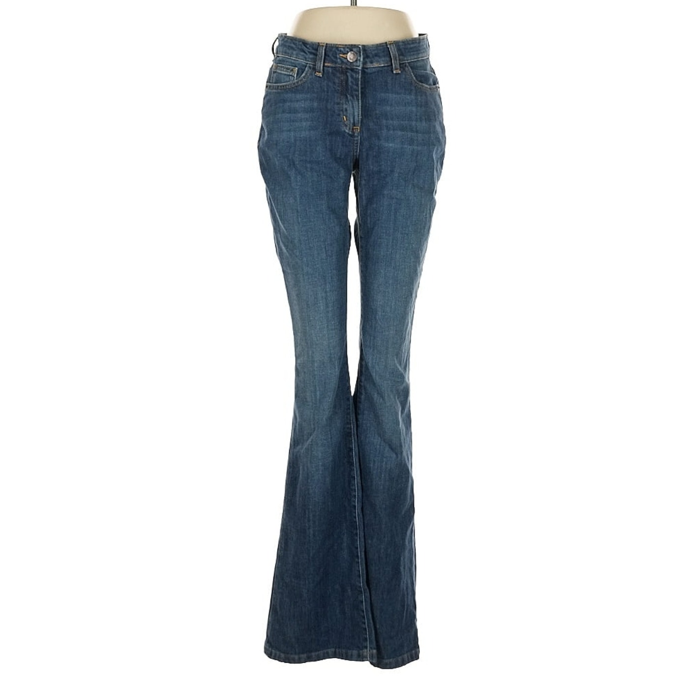 Boden Womens High Rise Flare Jeans Size 8l  12l Dark Indigo Bootcut Denim